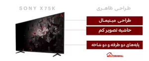 طراحی ظاهری تلویزیون سونی 55X75K